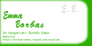 emma borbas business card